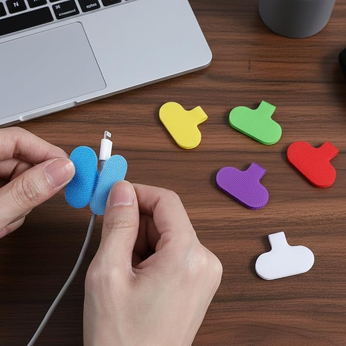 30 Pcs Cable Labels, Multi-Color Write On Cord Labels for Computers Cable Management, Electronic Cables Identification Tags, Self-Adhesive Nylon Wrap-It Cables Label, 1.50 × 0.63 inches