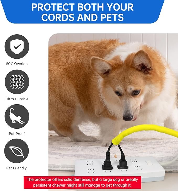 YOUBO Split Braided Cable Sleeve，Flexible Wire Loom Tubing, Automotive Cord Protector Pet Proof, Cable Management for Computer TV Electric Wires Harness 16ft (Yellow, 10mm（3/8")