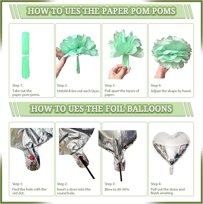310 Pcs Sage Green Bridal Shower Decorations, Bachelorette Party Decorations Favors - "BRIDE TO BE" Banner, Veil, Balloon, Photo Props, Tableware with Eucalyptus Leaf for 25 Guests