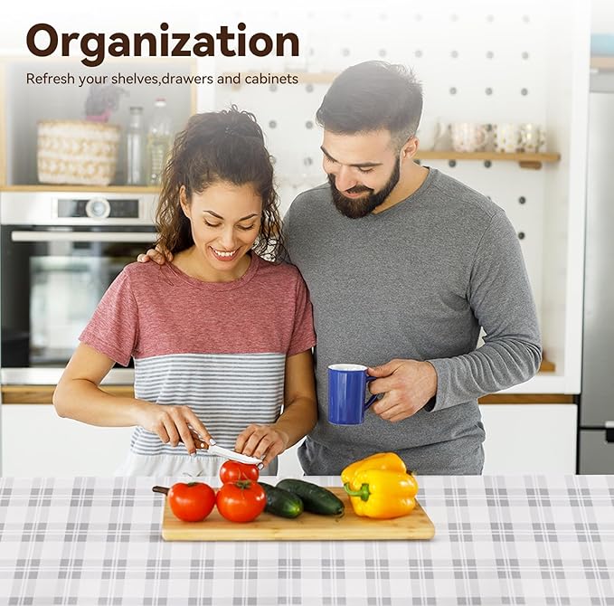 Drawer Shelf Liner for Kitchen Cabinets, Non Adhesive Slip Resistant Shelf Paper Easy to Clean, Strong Grip Thickened Waterproof Washable Mats for Pantry Shelves Cupboard Dresser(Grey, 24 in x 40 FT)