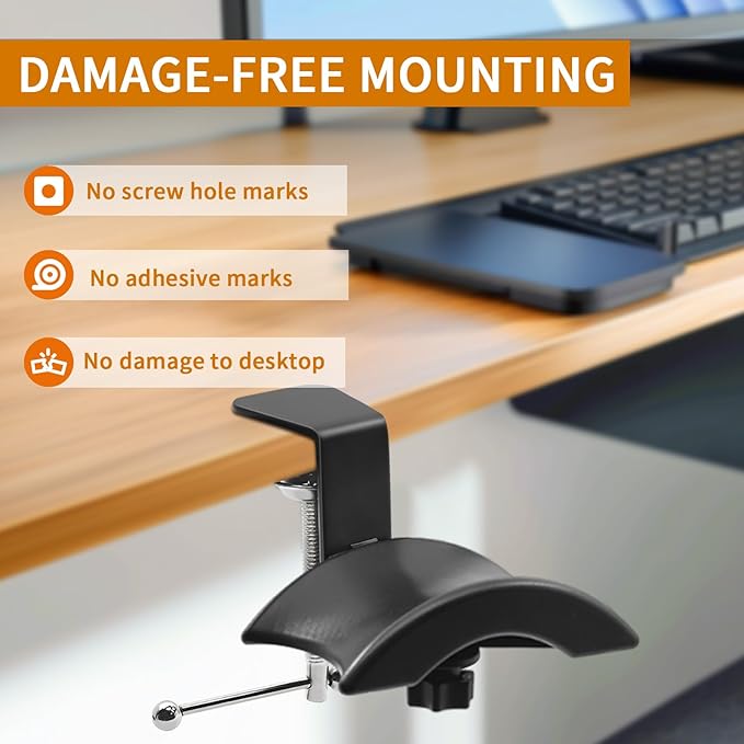 Singzhu Heavy-Duty Metal Headphone Stand Hanger for Large Gaming Headsets - Saddle-Shaped Holder & Desk Clamp (Fits 2in Thick Surfaces) - Durable Steel, Space-Saving Design