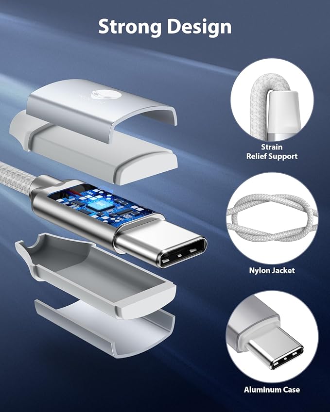 Stouchi USB C to 3.5mm Dongle Adapter, Type C Headphone Audio Jack Cable Cord Hi-Fi DAC Chip for iPhone 17/16 /15, Pixel 9/8 /7/6, iPad, Samsung Galaxy S25 S24 S23 Ultra (2, Silver, 0.38ft*2)