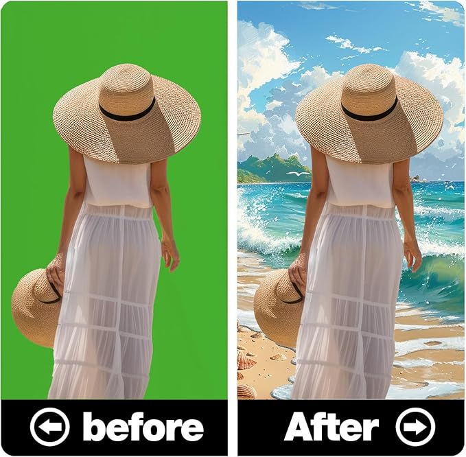 10x7 FT Polyester Photo Backdrop for Photoshoot Green Screen Backdrop Curtain,Product Photo Backdrop for Photoshoot,Photography Background for Streaming Video Studio Pure Seamless
