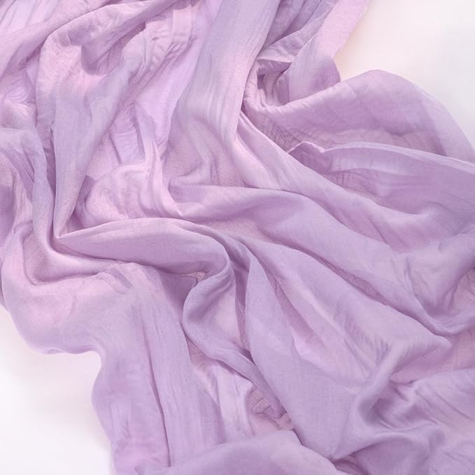 MLMC 12 Pack Lilac Purple Table Runner 10ft Rustic Gauze Lavender Cheese Cloth Table Runner 35x120 Inches for Romantic Wedding Bridal Shower Baby Shower Birthday Decor