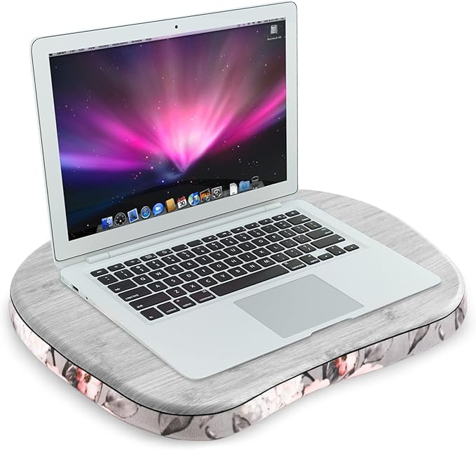 Jasenna Lap Laptop Desk - Portable Lap Desk with Pillow Cushion, Fits up to 15.6 inch Laptop for Home Office Students Use as Computer Laptop Stand, Book Tablet(1-Light Grey)