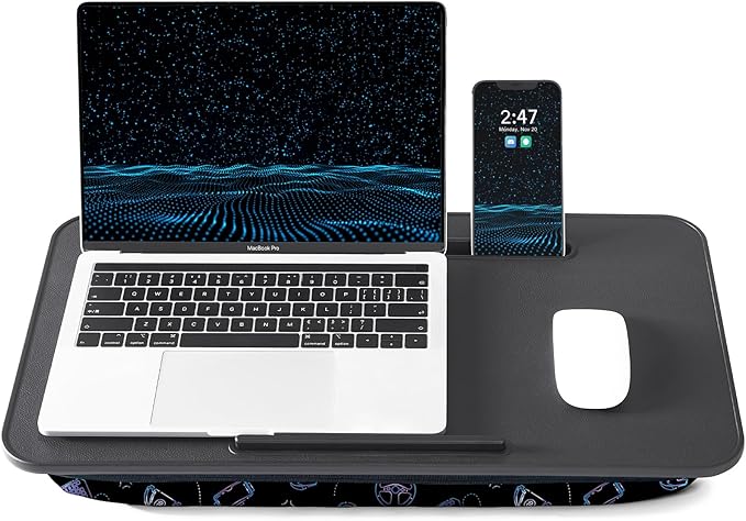 Lap Desk – L.DOCTOR Cushioned Lap Desks, Portable Laptop Desk for Bed, Couch & Floor, Washable Cushion, Built-in Phone & Tablet Slot, Fits 17.3" Laptop – Working, Writing, Gaming – Large, Gaming Accs