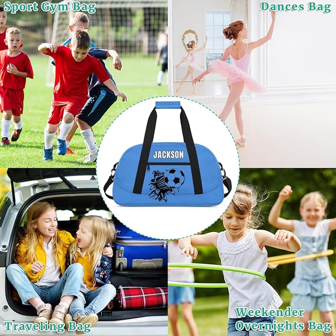 Custom Gym Duffel for Kids Boys,Personalized Duffel Bag Overnight Bags for Travel Weekender Practice Basketball