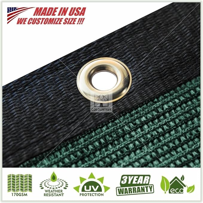 ColourTree Customized Size 6' Black and White Fence Screen Privacy Screen Heavy Duty Cable Zip Ties Included
