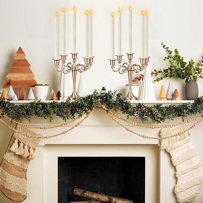 6PCS Flameless Taper Candles with 3D Flickering Flame Battery Operated Candles with 2 Remote with Button Cell Battery 10 Inch Ivory LED Candlesticks Window Candle for Christmas Home Decor