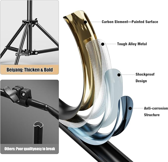 10x20FT Backdrop Support Stand for Photography，Adjustable Width & Length Backdrop Stand Background Support System Kit for Photo Video Studio Shooting, Party, Outdoor, Wedding