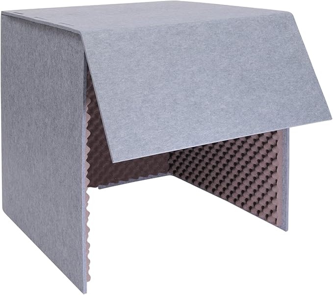 Desktop Soundproof Cover, Portable Vocal Recording Booth Isolation Booth Small Music Recording Studio Vocal Sound Absorbing Shield Sound Proof Foam Panels for Offices,Home,Recording Studios (Purple)