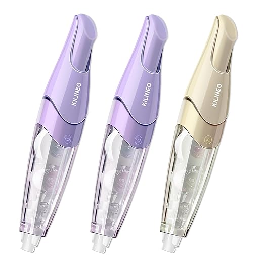 KILINEO Refillable Retractable White Correction Tape, Pen Shaped White Smooth Pull Out Japanese Aesthetic Cute Correction Tape for Office Supplies, 3 PCS (ZH-99)