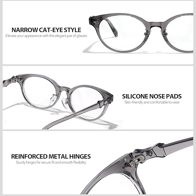 IGnaef Blue Light Blocking Glasses for Women, Oval Frame Bluelight Glasses for Gaming/Computer/Screen BL6216