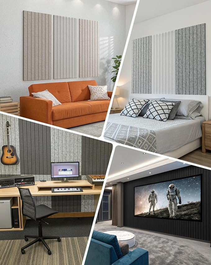 Soundproof Wall Panels Self-Adhesive, 3 Pack Large Acoustic Panels 47.2"x23.6"x0.35" High Density Sound Proof Panels for Walls, Noise Absorbing for Home Studio, Office, Game Room