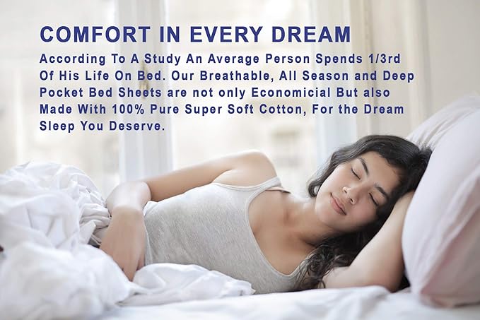 RUVANTI 100% Cotton Sheets Queen Size Set, 4 Pieces, Soft & Breathable Percale Weave Bedding, Deep Pocket 16", Hotel Standard, Crisp Cool Feeling, Durable, Perfect Floral Bed Sheet, Bloomex