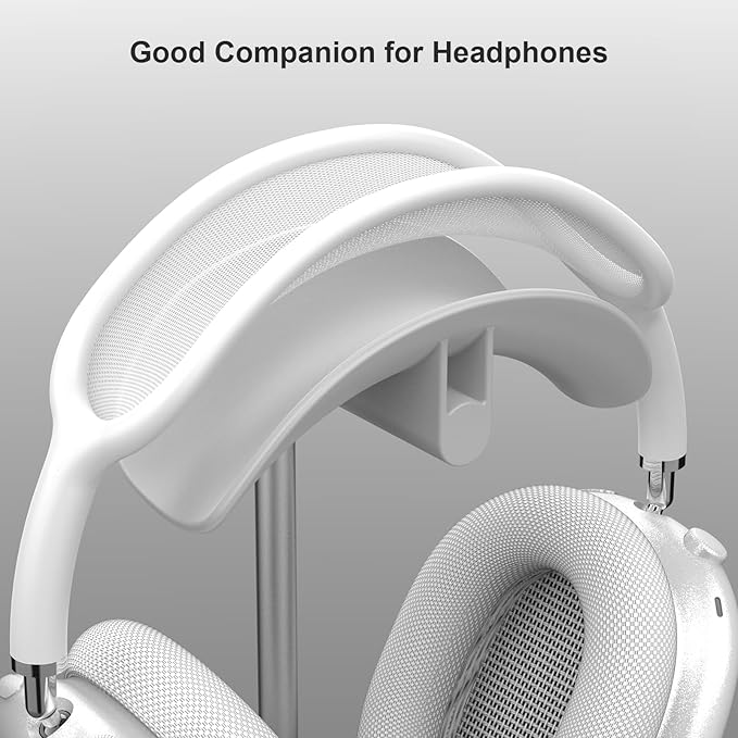SHUOSUO Headphone Stand, Headset Holder with Solid Base for Desk, Compatible with AirPods Max, Beats, Bose, B&O, Sony, Sennheiser, Gaming, etc (White)