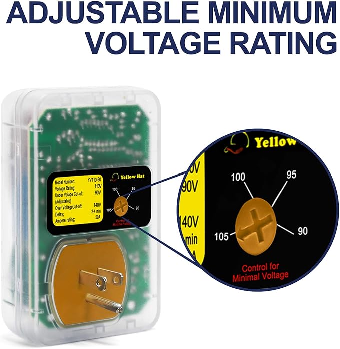 Voltage Protector, Surge Protector for Home Appliance, Voltage Brownout Outlet 110V 15A 2200 Watts