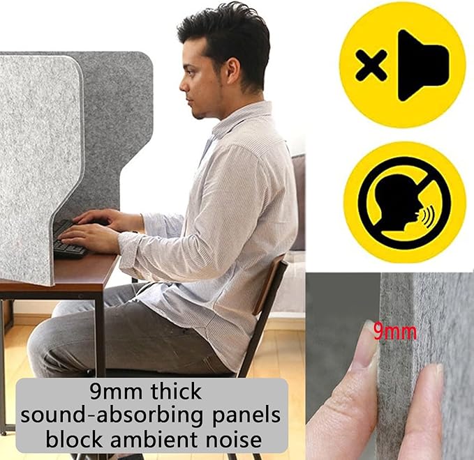 Portable Acoustic Desk Divider2 Pack Foldable Privacy Screens Adjustable Soundproof Panels for Desks Ideal School Classroom Office Use Enhances Focus and Comfort