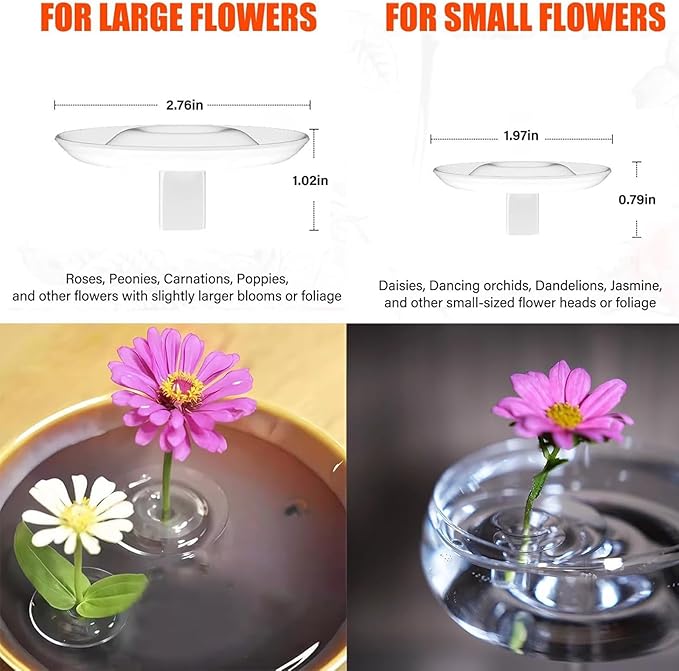 2025 Creative Floating Flower Arrangement Holder, Clear Acrylic Floral Bowl Stem Holder, DIY Floating Centerpiece Bouquet Holders, PVC Flower Float for Weddings, Parties & Fish Tanks (20, S)