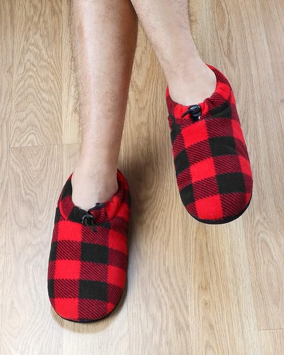 Panda Bros Mens Slipper Socks With Non Skid Bottoms, Warm Slipper Socks With Grippers For Men, Fuzzy House Slippers