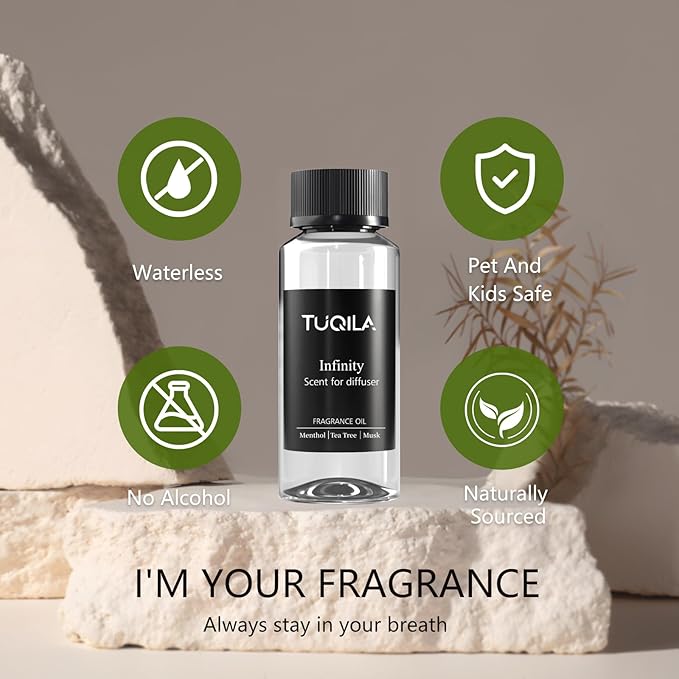 Tuqila Luxury Waterless Diffuser Oil Infinity, Essential Scent Oil Usage Cold Air Waterless Diffuser, Scents Oils for Home Bottle120 ML Natural Flavour