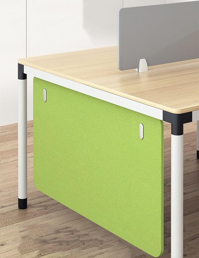 Under Desk Privacy Panel Divider No Drilling, Soundproof Modesty Panel for Office Desks Standing Workstation, Desk Privacy Divider Skirt Partition for Hidden Cables(Green,120x60cm/47.2x23.6in)