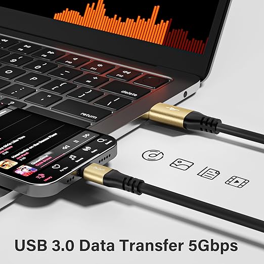 USB 3.0 A to USB C Cable 25FT, Extra Long Type A to Type C Cord, 3A Fast Charging & 5Gbps Data Transfer, Compatible with iPhone 17/16/15 Series, Samsung Galaxy S10 S10+, iPad, Tablets, Laptops
