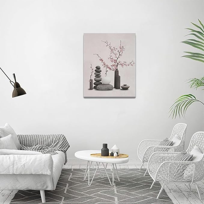 Zen Wall Art Zen Bathroom Pictures Wall Decor Spiritual Canvas Prints Meditation Decorations Painting Framed Artwork Office Home Spa Yoga Decor For Bedroom Dining Living Room 16"x20"