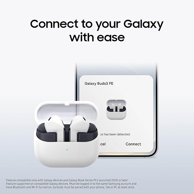 SAMSUNG Galaxy Buds 3 FE (2025) True Wireless Bluetooth Earbuds, Active Noise Cancellation, Powerful Sound, Clear Calls, Long Lasting Battery, Hands Free AI, Black [US Version, 2 Year Warranty]