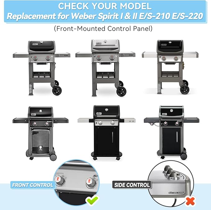Webonbake 15.3 inch Flavorizer Bars for Weber GS4 Spirit II & I E210 S210 E220 S220 Grill with Front Control Knobs, Porcelain Steel Heat Plate Flavor Bar Replacement for 7635, 3 Pack