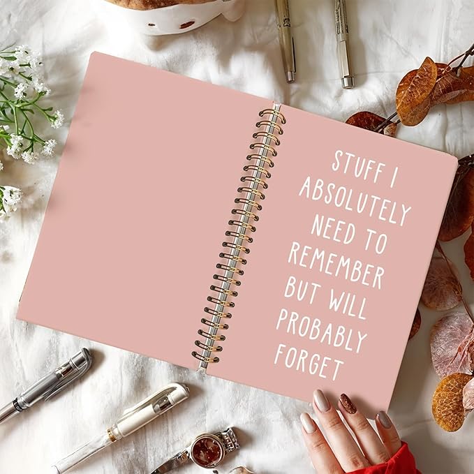 LIANGW Funny Notebooks Journal, Sarcastic Notebooks for Work, Funny Office Gifts for Coworkers, Funny Notebooks for Work, Office Humor Gifts, Black Hardcover Spiral Notebook 5.5x8.3 Inch(pink)