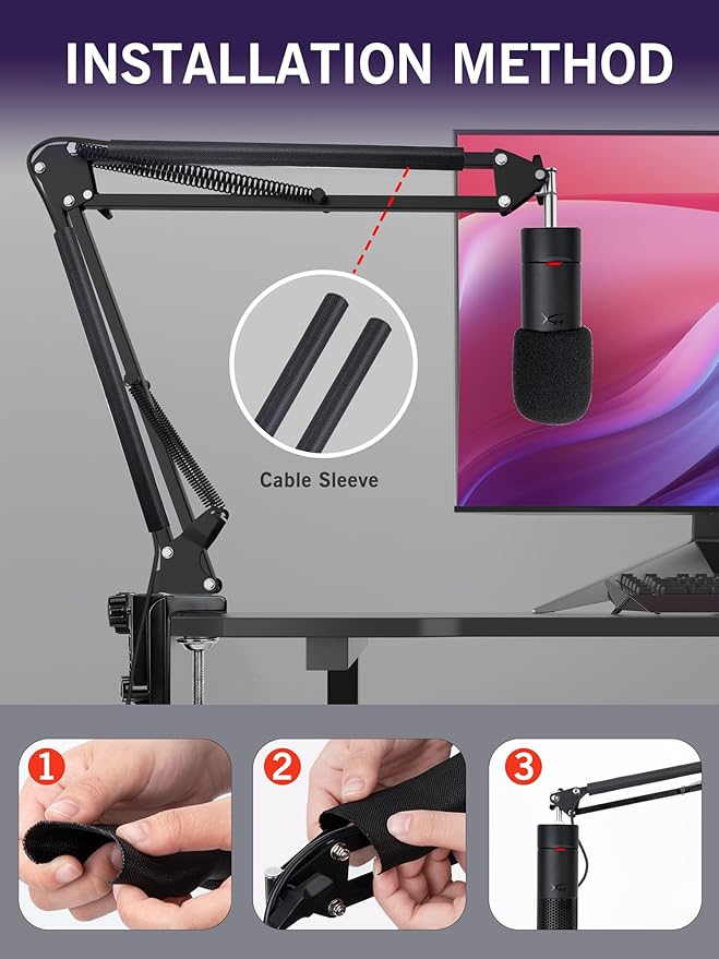 SUNMON SoloCast 2 Mic Arm with Pop Filter Windscreen - Gaming Microphone Stand Compatible with SoloCast 2, Mic Stand with Foam Cover