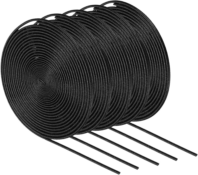 MECCANIXITY 5Pcs Wire Insulation Braid Fire Sleeve,16.4Ft-2mm ID Black, High Temp Silicone Coated Fiberglass Sleeving for Automotive Hose Lines Electrical Wiring