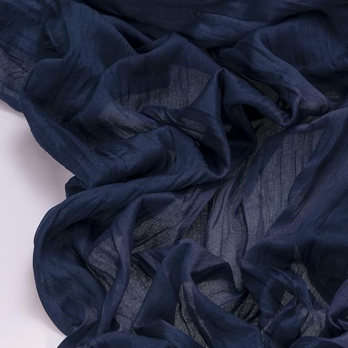Socomi 10pcs Navy Blue Fall Thanksgiving Cheesecloth Table Runner Boho Rustic Gauze 120 inch 10FT Cheese Cloth Runner for Wedding Party Baby Shower Birthday Home Decor Holiday Decorations