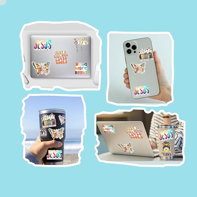 (3pcs) Just A Girl Who Loves Books and Coffee Sticker for Kindle Laptop Water Bottle, Reading Bookish Booktrovert Coffee Caffeinated Lovers Sticker Funny Aesthetic Book Lover Vinyl Decal - 3x3