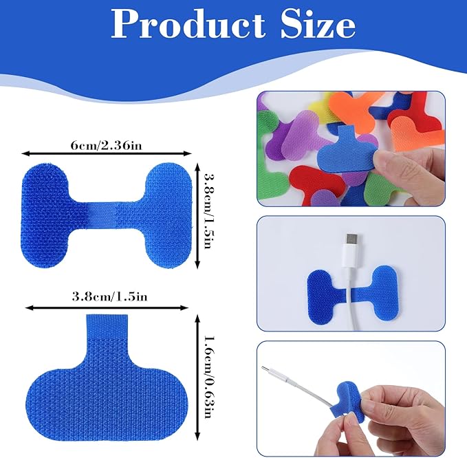 Multi-Color Cable Labels,40 Pcs Cord Labels for Electronics Reusable Cable Tags and Wire Tags for Computers Management Identification Writable Surface (8 Colors)