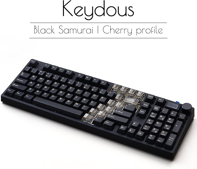 NJ98 Wireless Custom Mechanical Keyboard with Screen Knob 96% Hot Swappable RGB Keyboard Mac Windows (Black Samurai, Brass Plate-Box Deep Sea)