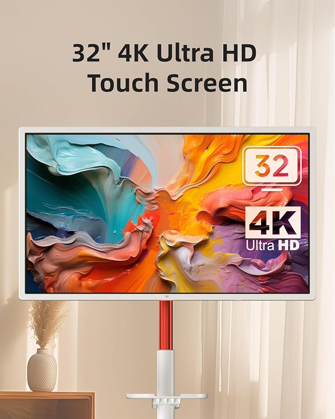 KTC MegPad 32" Smart Portable TV, 4K Touch Screen Portable TV Monitor, Android 13 Google EDLA Certified 8G RAM+128G Storage, Octa-core CPU 9500mAh Battery, Dual 6W Speakers WiFi 6