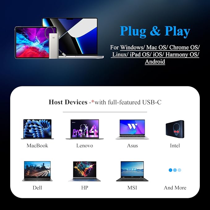 USB C Docking Station Dual Monitor Adapter,Minthouz Displayport Docking Station with Dual DP,USB Hub 4K HDMI,100W PD in,10Gbps USB A/C,2.5G Ethernet Port for for Windows & Mac and More