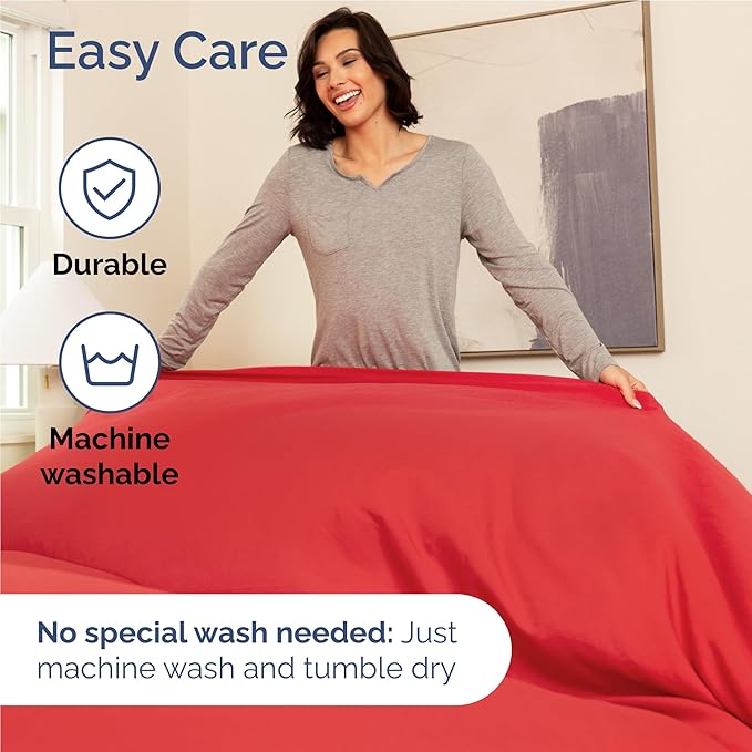 Twin XL Size 3 Piece Sheet Set - Comfy Breathable & Cooling Bed Sheets Set - Hotel Luxury Bedding for Women, Men, Kids, Teens, Boys & Girls - Deep Pockets, Ultra-Soft, Wrinkle Free - Oeko-Tex - Red