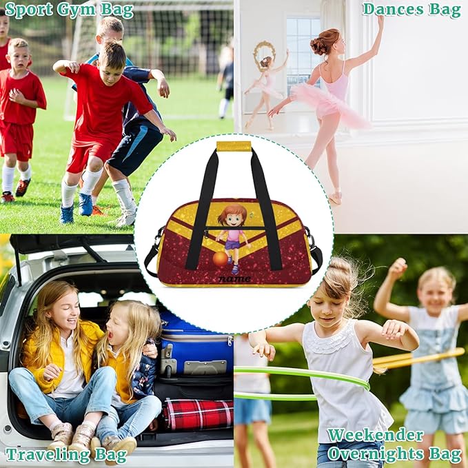 Custom Name Gym Travel Duffle Bag with Front Zipper Pocket Personalizedfor Sports Bag for Overnight, Weekender, Carry On,Workout & Dance, 18.9 * 8.7 * 10.6 in，Soccer Boy