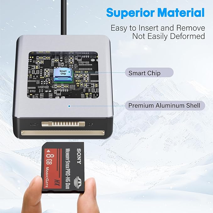 Multi OTG SD Card Reader, 4-in-1 USB C USB 3.0 Dual Connector Adapter Simultaneously Read SD MS CF TF SDXC, SDHC,Card Viewer, for iPhone 17/16, iPad,Tablets, PC, MacBook, Plug & Play