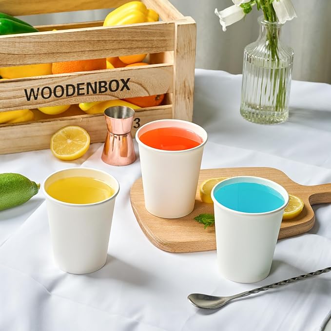 TV TOPVALUE 360 Count 8 oz Paper Cups, Disposable Paper Coffee Cups 8 oz,Hot Beverage Drinking Cups for Water Juice or Tea,Perfect for Office Home Party