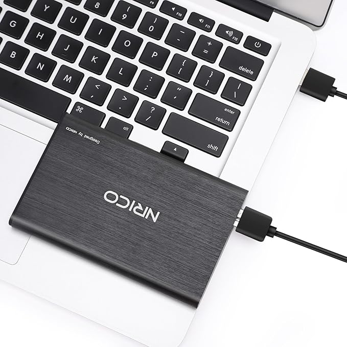 NRICO Ultra Slim 750GB Portable External Hard Drive USB3.0 HDD Storage Compatible for PC, Desktop, Laptop,Mac,PS4, Xbox one (Black, 750, GB)