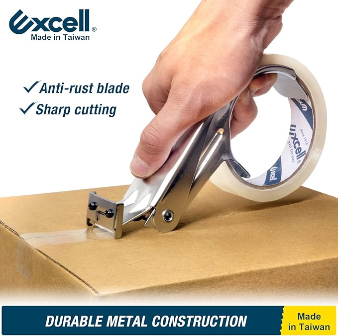 Excell Packing Tape Dispenser (1" Wide) Hand Held Tape Dispensers, Strapping Tape Dispensers Use for Home, Office, Store and Warehouse