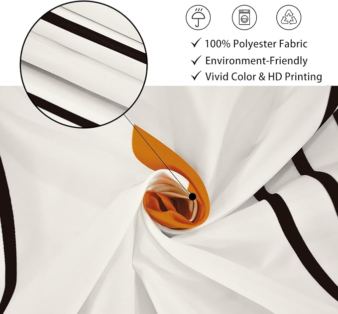 Boho Mid Century Extra Long Shower Curtain, Modern Abstract Arch Sun Ivory Machine Washable Waterproof Fabric for Bathroom Decor Bathtub with 12 Hooks 72Wx84H