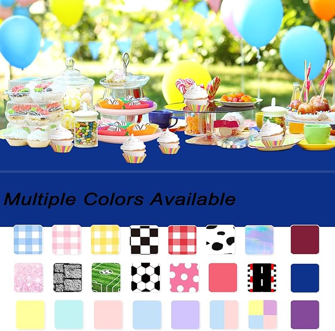 WNINK 6 Pack Royal Blue Tablecloths Disposable Table Covers 54" x 108" Table Cloths for BBQ Birthday Picnic Bridal Shower Wedding Plastic Table Cloths for Parties Fits 6 to 8 Foot Rectangle Tables