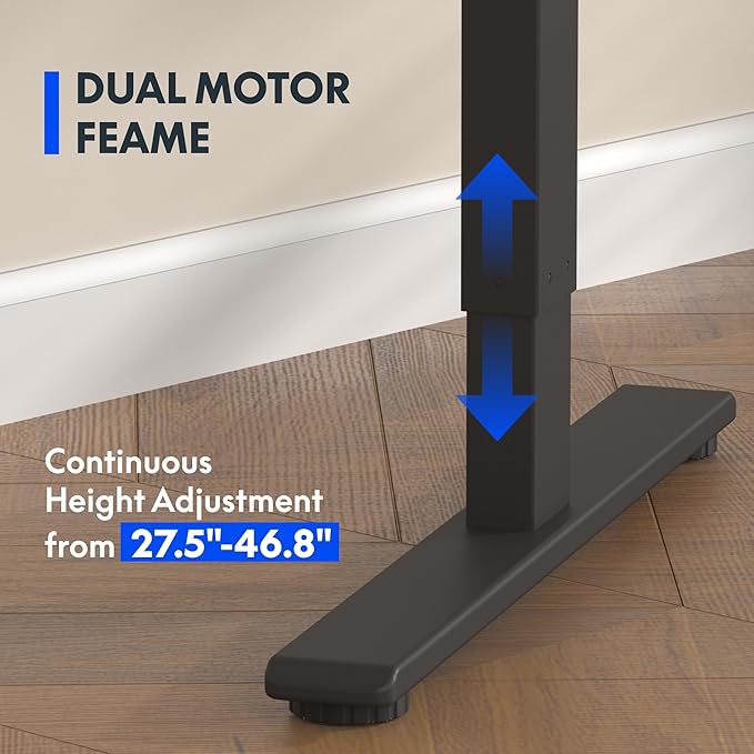 FLEXISPOT E3 Bamboo Dual Motor Electric Standing Desk 48 x 24 Sit Stand Up Desk, Holds 220 lbs, Adjustable Height w/ Memory Presets, Solid Bamboo Curved Desktop & Black Frame, Ships in 2 Boxes