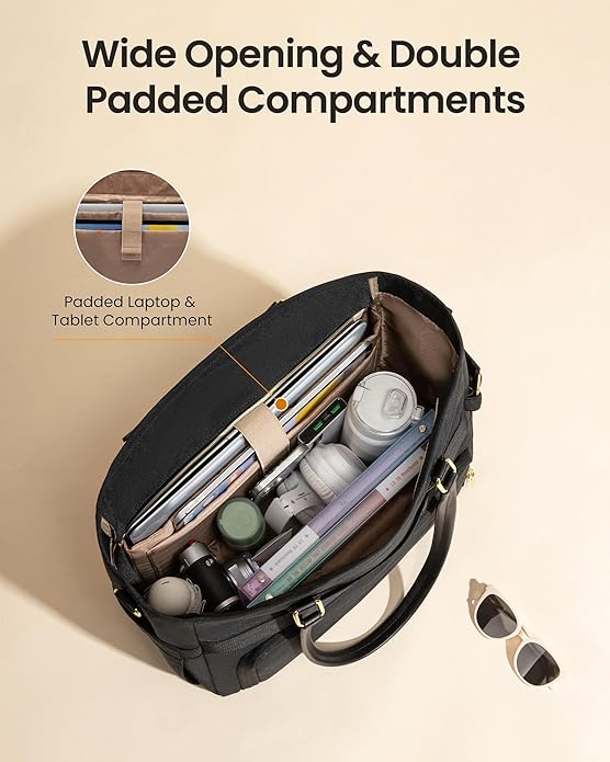 LOVEVOOK Teacher Tote Bag, Laptop Bag for Women with Accordion File Organizer, Nurse Work Bag for Office & Business Supplies