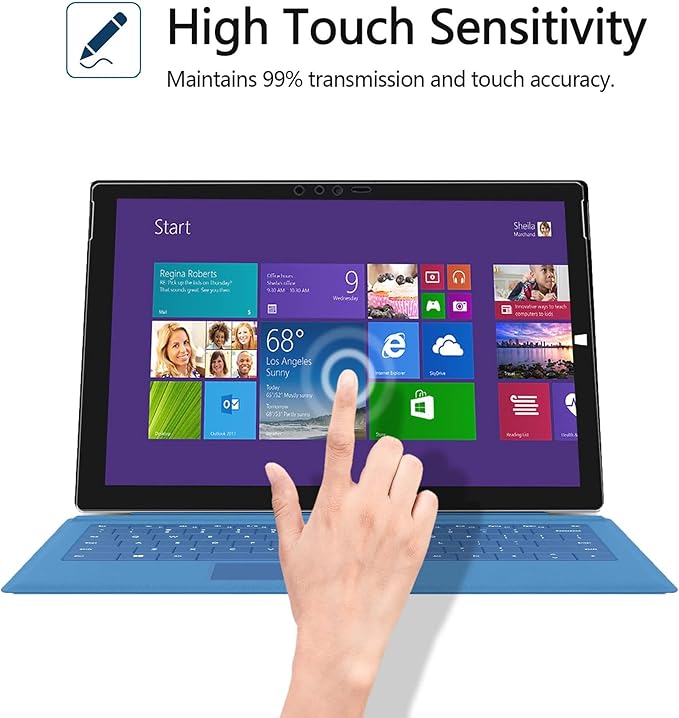 Megoo Screen Protector for Surface Pro 3, Tempered Glass, HD Clear-Scratch resistant-Friendly Touching Screen - Designed for Microsoft Surface Pro 3 (12 inch) ¡­